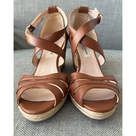 LK Bennett Priya Espadrille Wedge Sandal in Brown; Size 6.5 EU 37.5 EUC - Picture 4 of 10